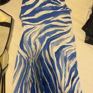 Tommy Bahama Blue and Cream Patterned Dress